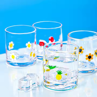 Usine ronde créative épaissie verre à boire froid Transparent Patch eau verre boisson tasses ensemble de tasses