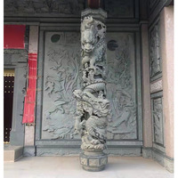 Statue de dragon chinois sculptée en pierre naturelle, grande taille personnalisée, ornement de jardin extérieur Feng Shui