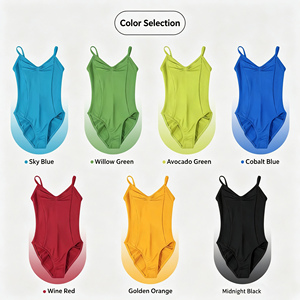 Maillot de <span class=keywords><strong>Ballet</strong></span> para Mujer, Body de Danza con Tirantes Finos, Espalda en V Profunda, Frente Fruncido, para Entrenamiento, Venta al por Mayor de Ropa de Danza, Maillots de <span class=keywords><strong>Ballet</strong></span> - Product Image 6