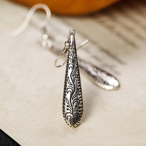 Orecchini Pendenti a Goccia Boho con Rilievo per Donne, Accessori Classici in Rame Stile Etnico Vintage per Fidanzamento - Product Image 2
