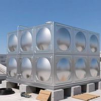 Réservoir d'eau surélevé carré en acier inoxydable 304, fût à huile industriel, grande capacité, usage résidentiel et commercial, garantie de plus de 5 ans