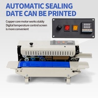 Máquina Selladora de Bolsas de Plástico y Aluminio para Té, Especias, Alimentos en Polvo, Azúcar, con Cinta Transportadora, Impresión de Fecha y Sellado Térmico, Certificación CE