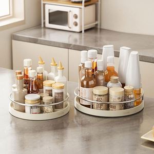Large Capacity Anti Fall Edge Design Bathroom Vanity Makeup Perfume Lotions Organizer Lazy Susan Spinning Storage Tray - Product Image 2