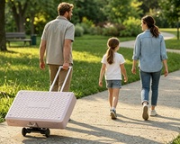 Système de divertissement portable avec écran de télévision intelligent de 27 pouces, haut-parleur et étui de transport pour karaoké