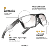 Gafas de Sol para Ciclismo con Protección Anti Luz Azul, Polarizadas, Visión Nocturna, para Conducir, UV400 TAC, para Hombre y Mujer