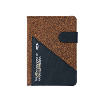 DELIJIA A6 - Cuaderno/Agenda de Corcho Natural Ecológico con Cubierta de Cuero PU, Cosido con Hilo, Impreso, 80 g/m², Blanco