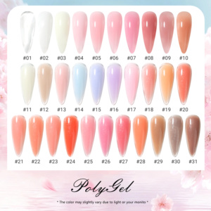 Extensión de <span class=keywords><strong>uñas</strong></span> de gel de larga duración de alta calidad 31 colores PolyGels Nail <span class=keywords><strong>Set</strong></span> 30ml tubo OEM Etiqueta Privada - Product Image 3
