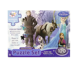 Divertente set di puzzle educativi Frozen da 120 pezzi 14,5x11 pollici per bambini dai 3 anni in su - Product Image 1