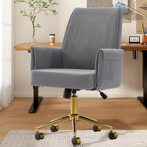 Modern Mid-back Liftable Swivel Office <b>Chair</b> Striped Fabric Ergonomic Eco-Friendly Durable for Home Office Work <b>Study</b> Relaxation - Product Image 4
