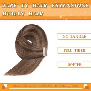 <span class=keywords><strong>Balayage</strong></span> marrón <span class=keywords><strong>oscuro</strong></span> y Marrón <span class=keywords><strong>castaño</strong></span> Remy extensiones de cabello con cinta recta doble dibujado extremos naturales estilo Jerry Curl - Product Image 5