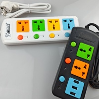 Regleta Eléctrica Industrial Universal al por Mayor con 3 Tomas, Cable de Extensión Multitoma, Puertos USB, Cable de 2m, Logotipo Personalizado