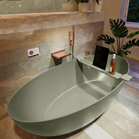 2022 Nouveau Design Baignoire Ovale en Acrylique Balnéo Autoportante d'Angle pour Salle de Bain avec Douchette