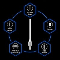 Sonde à pointe plate en céramique SD1.5X40mm, filetage M2.5, pièce de rechange pour stylet de mesure d'indicateur de précision pour micromètre