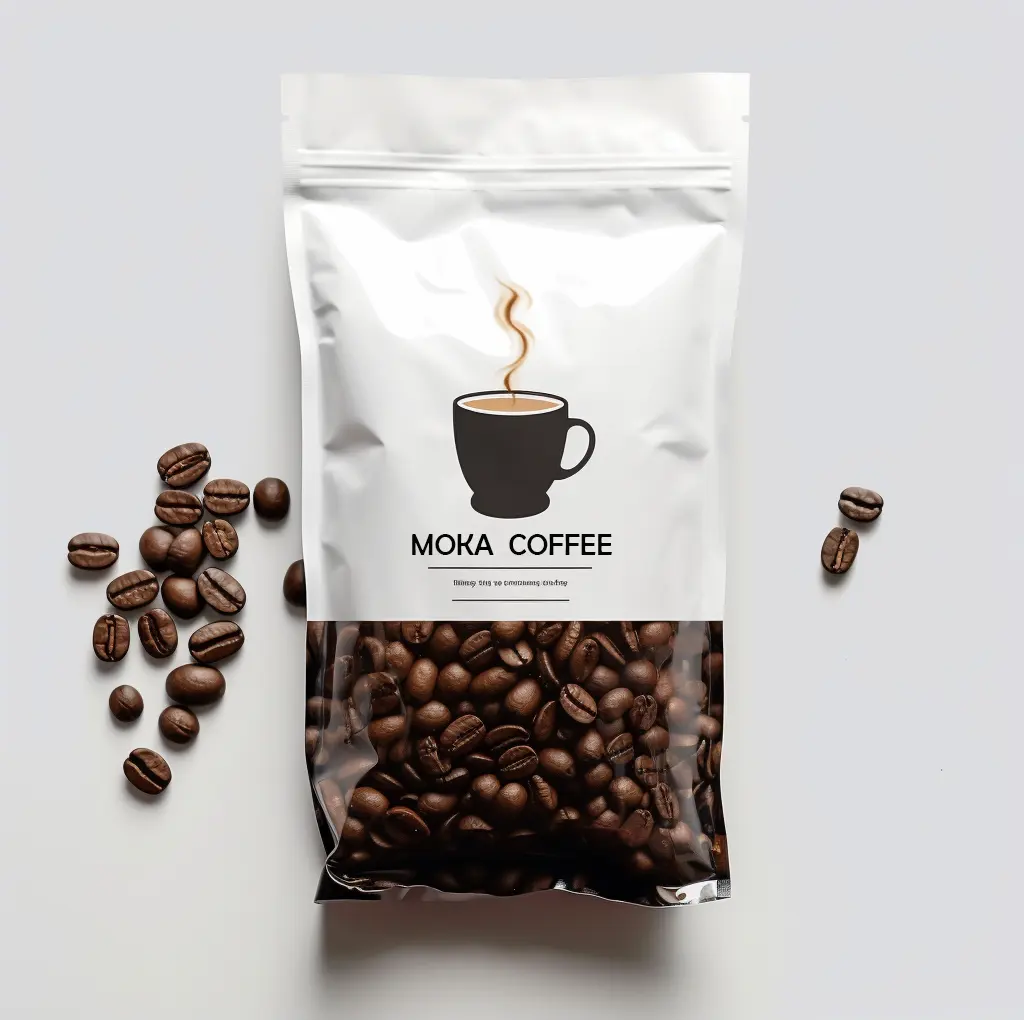 Sacs de café vides imprimés sur mesure Sacs de grains de café personnalisés Sac de café Almiunium 300Gm