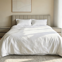 Parure de lit d'hôtel de luxe en microfibre suédée 140 GSM, 4 pièces, avec housse de couette, drap et taies d'oreiller, fournisseurs OEM de marques