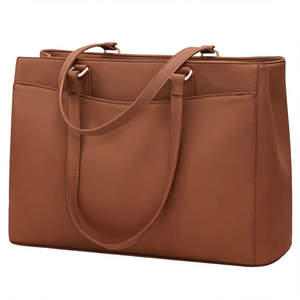 Genuine Leather Lap Tote Bag <b>Large</b> Capacity <b>Women</b> Briefcase Zipper Shoulder <b>Handbag</b> for Office School Travel - Product Image 1