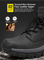 Bottes de randonnée en nubuck marron pour hommes, bottes de trekking à lacets, col rembourré, semelle en caoutchouc antidérapante