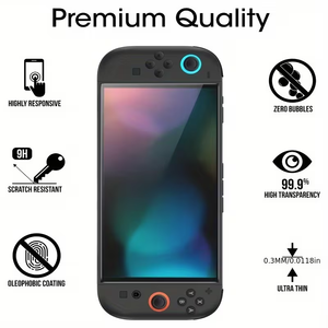 Protection d'écran en verre trempé OEM 9H HD transparente anti-traces de doigts pour Nintendo Switch Series avec applicateur - Product Image 3