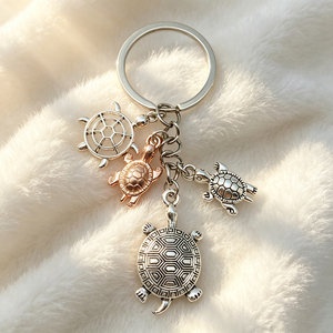 Cute Ocean Theme Pink Mermaid Tail Keychain Shell Starfish Enamel Charms Gold <b>Key</b> <b>Ring</b> Aesthetic <b>Bag</b> Hanging Ornament For Girls - Product Image 4