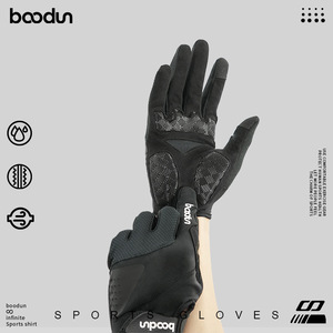 Gants de cyclisme à doigts longs, noirs et blancs, respirants, absorbant les chocs, pour le cyclisme sur route et en montagne, sports de plein air - Product Image 3