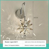 Lámpara de Pared LED de Cristal con Diseño Floral, Estilo Francés de Lujo, Moderna y de Alta Gama, para Sala de Estar, Dormitorio, Luz Ambiental junto a la Cama