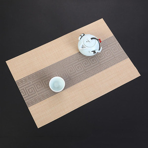 Woven PVC Tea Mat Water Resistant <strong>Table</strong> <strong>Runner</strong> <strong>Placemat</strong> for Gongfu Tea Ceremony Matcha Set Cafe <strong>Table</strong> Protection Supply - Product Image 2