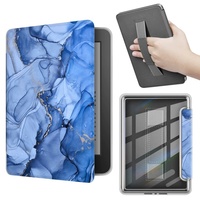 Casing Buku Kulit PU Transparan Grosir untuk Kindle E-reader Paperwhite Generasi ke-12 dengan Tali Pegangan