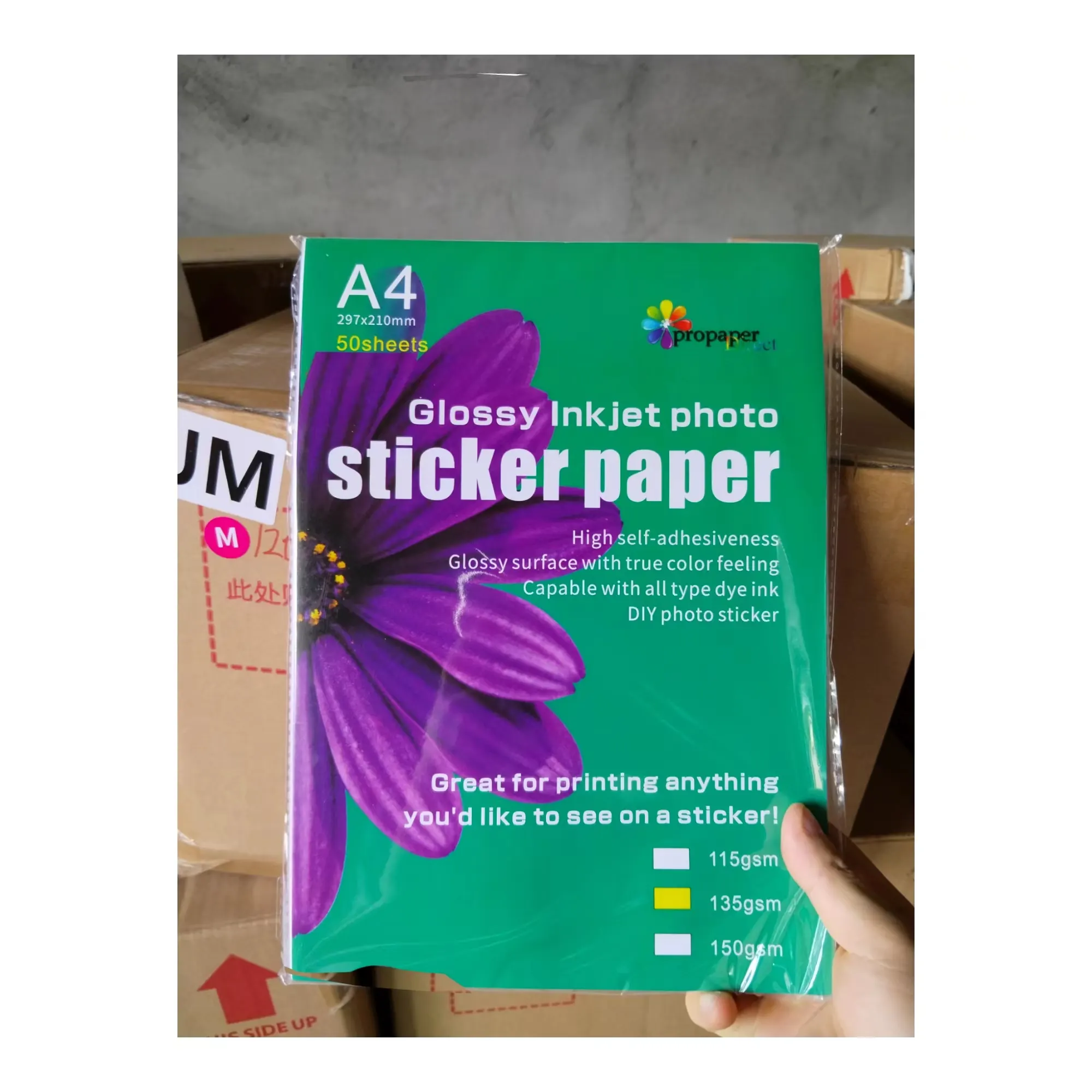 A4 A3 Lage Prijs Waterdichte Label Inkjet Sticker Papier Zelfklevend Mat Glanzend Fotopapier Voor Inkjet Afdrukken