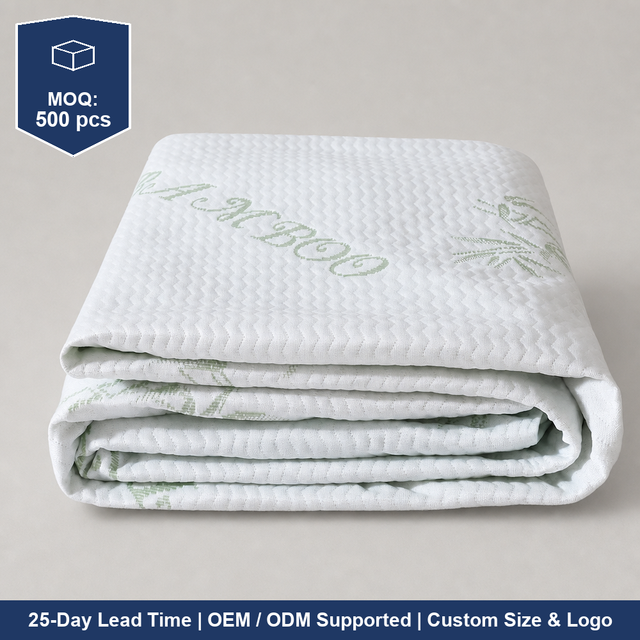 Queen Size Premium Bamboo Waterproof Mattress Protector Cooling Spill Proof Breathable Cover Washable Form Like Mahjong Mat