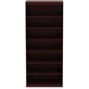 Librería Alera Valencia de Siete Estantes, 35.63w X 11.81d X 83.86h, Color Caoba, Esquinas Cuadradas, Estilo Industrial para Oficina en Casa, con Vidrio - Product Image 3