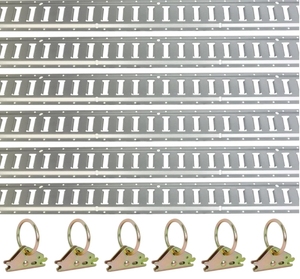 รางอีแทร็ก5ft 6แพ็คพร้อมสมอวงแหวน6ชุดรางแบบผูกลงสำหรับอุปกรณ์เสริมรถพ่วงที่แนบมา - Product Image 1