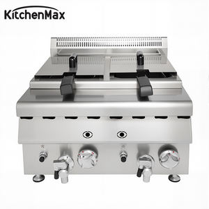 Friteuse à gaz double 8L en acier inoxydable SS304, design compact pour comptoir, idéale pour les restaurants et les cuisines à emporter - Product Image 1