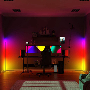 Müzik oyunları için Modern RGBIC LED zemin lambası oturma odası ve masa kullanımı için <span class=keywords><strong>Bluetooth</strong></span> App ve uzaktan kumanda beyaz renk sıcaklığı - Product Image 2