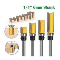 Plantilla Trim Bisagra Mortising Router Bit Straight End Mill Trimmer Herramienta de limpieza al ras