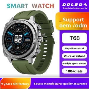 Montre connectée sportive T68, boîtier carré en alliage, écran AMOLED 1,43 pouces, appareil portable sans fil, rappel d'appels et de messages, IP68 - Product Image 5