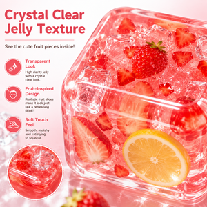 Fruit Drink Ice Cube <b>Squishy</b> Toy Soft Jelly Stress Relief Toy for Wholesale - Product Image 2