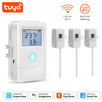 Compteur d'énergie intelligent WiFi Tuya 1CH/2CH/3CH avec transformateur de courant à pince AC100-240V 80A, moniteur de puissance PST-PW03-1CH/2CH/3CH