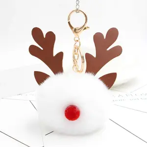 Kerst Santa Claus Sneeuwpop Pluche Sleutelhanger Handgemaakte Schattige Autotas Ringhouder Verjaardag Decoreren Hanger Cadeau