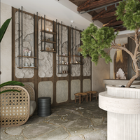 Étagères murales en bois pour la décoration intérieure de magasins de détail, présentoirs de parfums pour les boutiques de fragrances, décoration d'étagères de présentation.