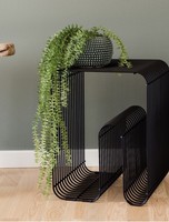 Mesa Consola de Metal Estilo Nórdico con Estante de Almacenamiento |   Muebles Modernos Multifuncionales para Sala de Estar y Dormitorio - Ecológicos y Duraderos