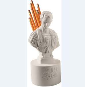 Porte-stylos et crayons Statue de Jules César Accessoire de bureau Sculpture personnalisée de César Figurine en polystone Buste de César - Product Image 1