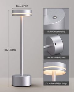 Nordic Led aufladbare kabellose kabellose Bar Lampe Nacht Luxus wiederauf ladbare kabellose Restaurant Batterie LED Tisch Schreibtisch lampe - Product Image 3