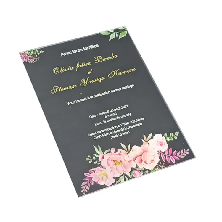 थोक सस्ते लेजर कट लिफाफा पारदर्शी कांच शादी के निमंत्रण कार्ड
