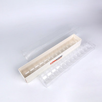 Boîte d'emballage en papier coulissante pour macarons, impression personnalisée, 6 ou 12 paquets, avec fenêtre de visualisation