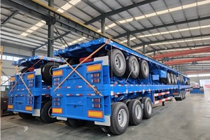 Semirremolque de Plataforma Plana de 2, 3 y 4 Ejes, 60 Toneladas, 20, 40, 45 y 53 Pies, Chasis para Transporte de Contenedores, en Venta - Product Image 3