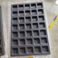 Moule à gâteaux carré en acier aluminisé antiadhésif personnalisé de 35 tasses, moule à mini-gâteaux madeleine, moule à financiers