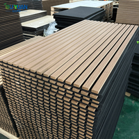 Panneaux acoustiques minimalistes à lattes en MDF, panneau jaune 240x60cm, placage de bois technique noyer, panneaux muraux acoustiques à lattes en bois pour extérieur