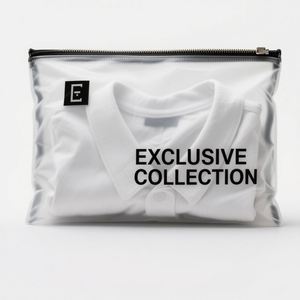 Custom Printed Logo Hot Stamped Frosted <b>Zipper</b> PE T-Shirt <b>Bag</b> for Clothing & Shoes <b>Storage</b> <b>with</b> Recyclable Design - Product Image 5