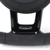 Volant en cuir semi-perforé R Line pour VW Volkswagen Golf 5 6 7 R MK5 MK6 MK7 Jetta Polo Passat CC B6 B7