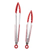 Ensemble de pinces de cuisine professionnelles en silicone de 9 et 12 pouces avec support, pinces à aliments verrouillables en acier inoxydable pour barbecue, cuisson et pâtisserie